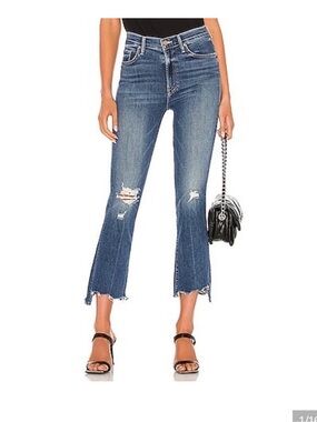 Mother The Insider Crop Step Chew Dancing on Coals High Waist Jeans Denim Sz 29